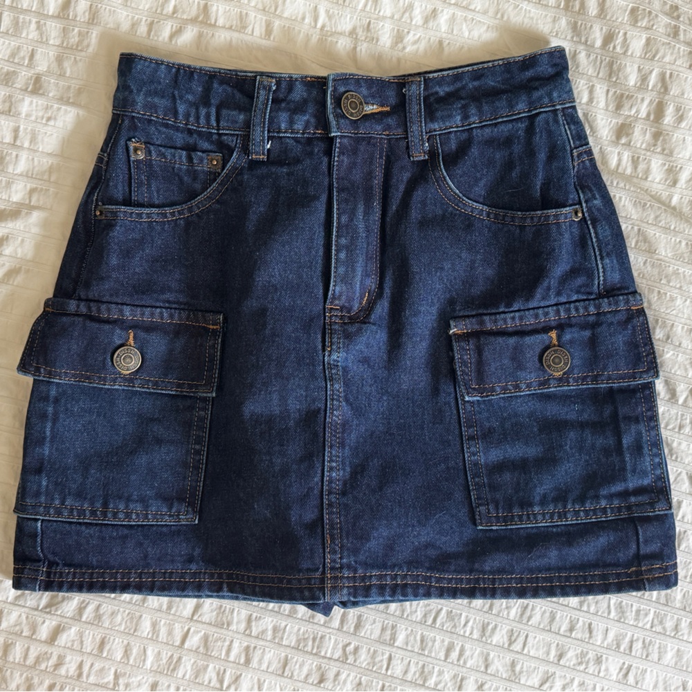 dissh felix cargo skort denim mini skirt